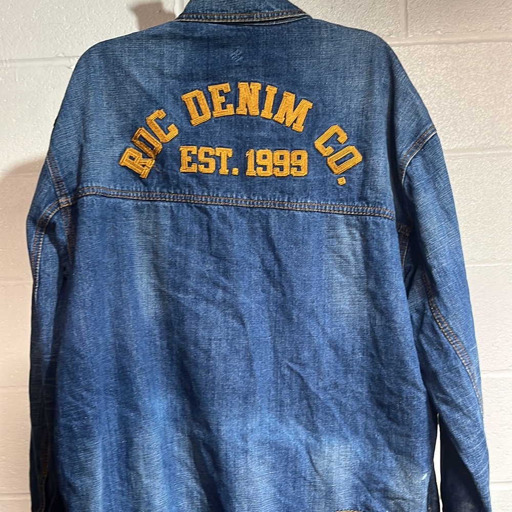 Rocawear Blue Denim Trench Coat - Picture 3 of 9